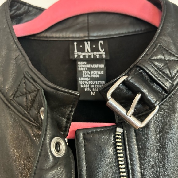 Black leather sweater jacket, great condition. - Picture 2 of 2